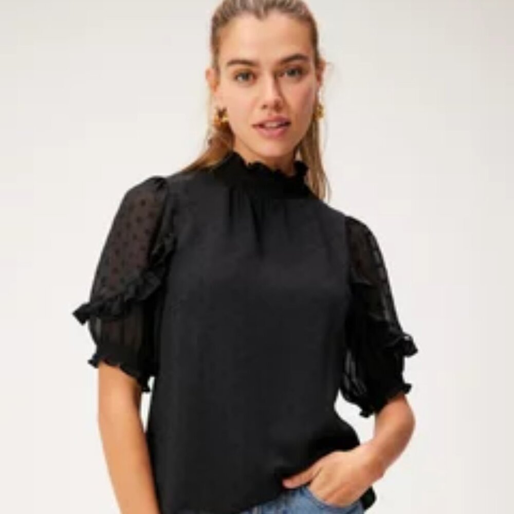 Adore Me Nina Short Sleeve Ruffle Top